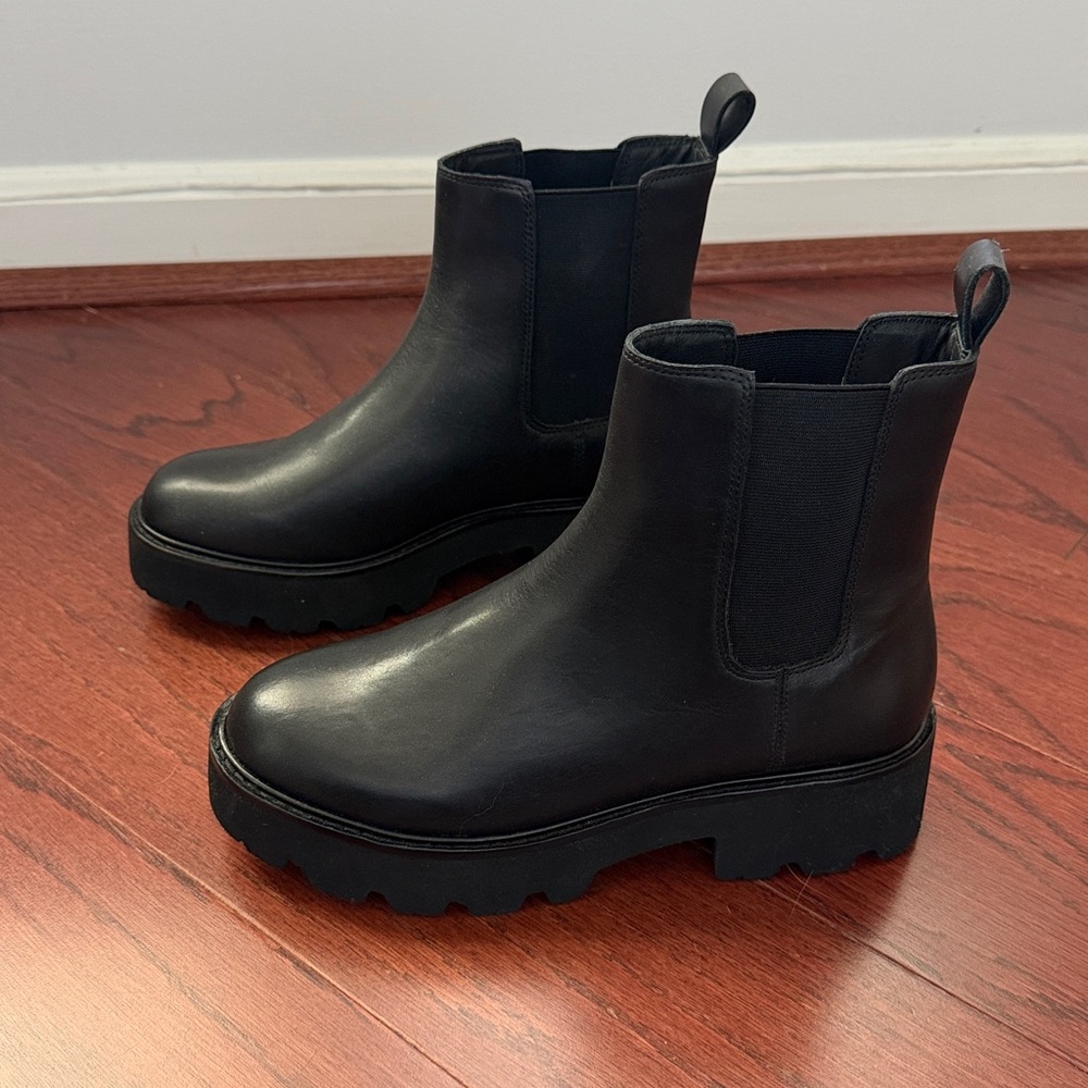 J.Crew black lug sole Chelsea boot